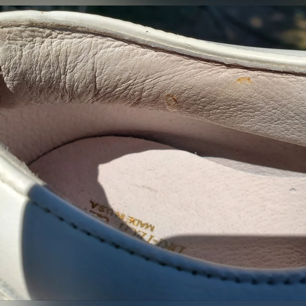 ETONIC VINTAGE MEN'S GOLF SHOES. WHITE. LNWT. 9W. USA. LEATHER. SPIKES.